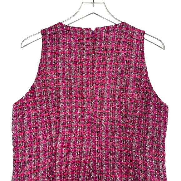 J. Crew Factory Womens Sleeveless Lined Pink Tweed Shift Dress Preppy Size 12 - Picture 7 of 13